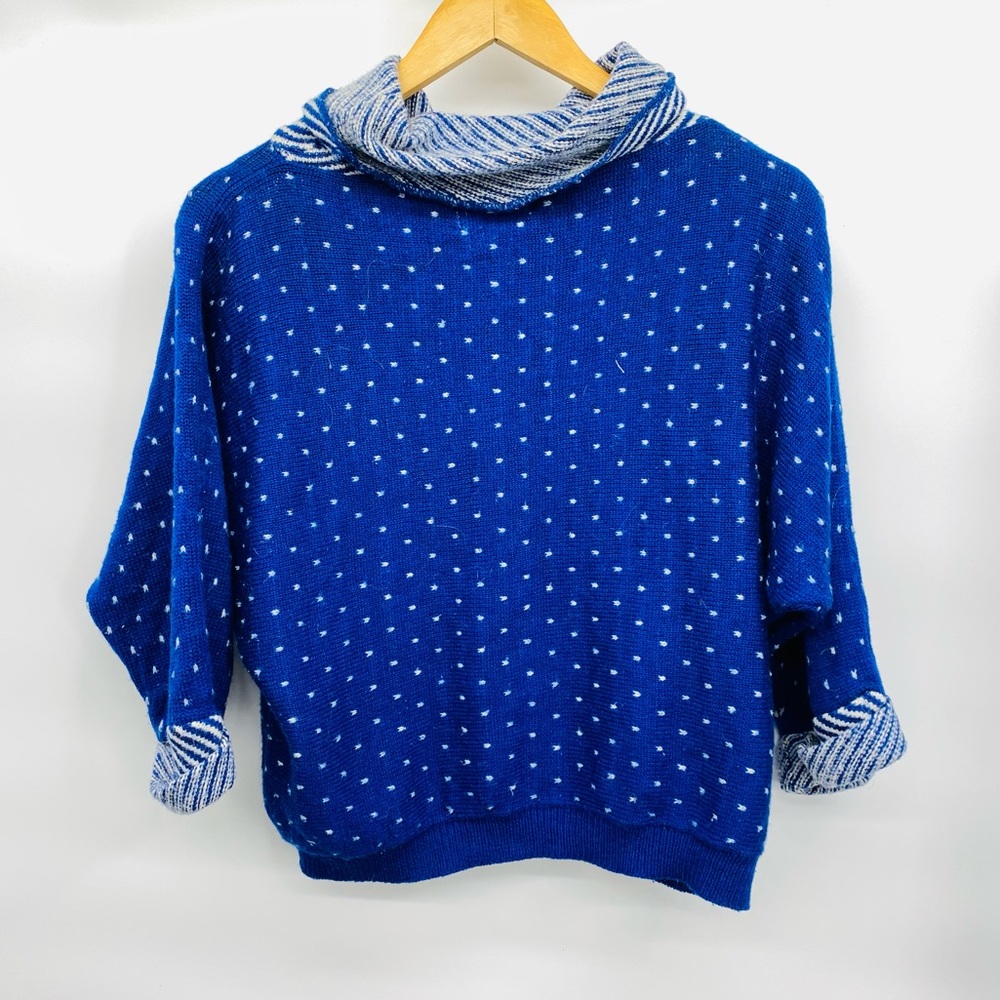 Vintage R.G. Arnold Angora Wool Blend Blue Sweater - Picture 2 of 6
